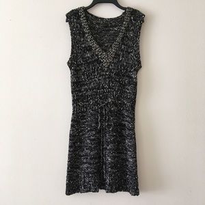 BCBG Maxazria Black Acrylic Sleeveless Dress